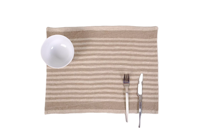 Natur linen napkin - brown stripes - Provence