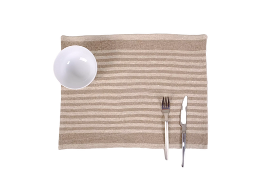 Natur linen napkin - brown stripes - Provence