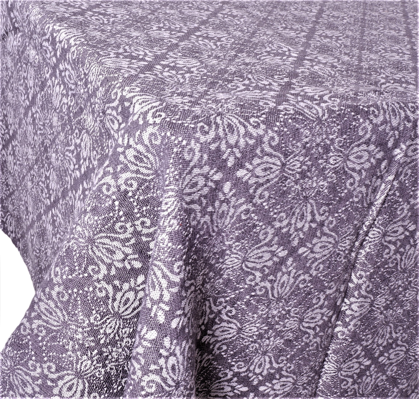 Grey - ornament - linen tablecloth