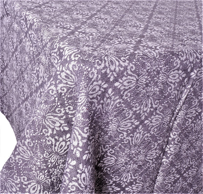 Grey - ornament - linen tablecloth