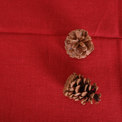 Red  - linen tablecloth