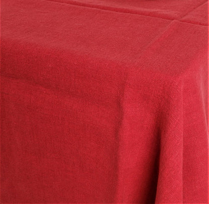 Red  - linen tablecloth