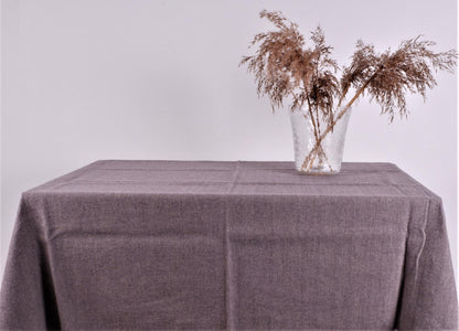 Natural - linen tablecloth - in herringbone weaving