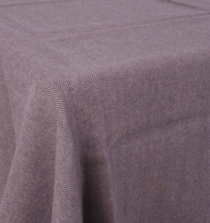 Natural - linen tablecloth - in herringbone weaving
