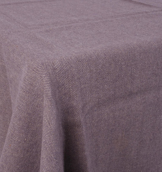 Natural - linen tablecloth - in herringbone weaving