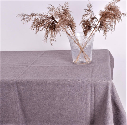 Natural - linen tablecloth - in twill weave