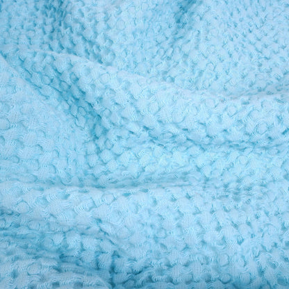 Waffle - aquamarine blue  - extra wide - linen fabric - 848VA