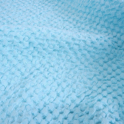 Waffle - aquamarine blue  - extra wide - linen fabric - 848VA