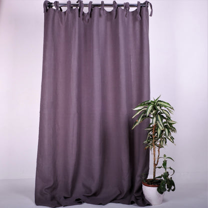 Grey linen curtains - with ties