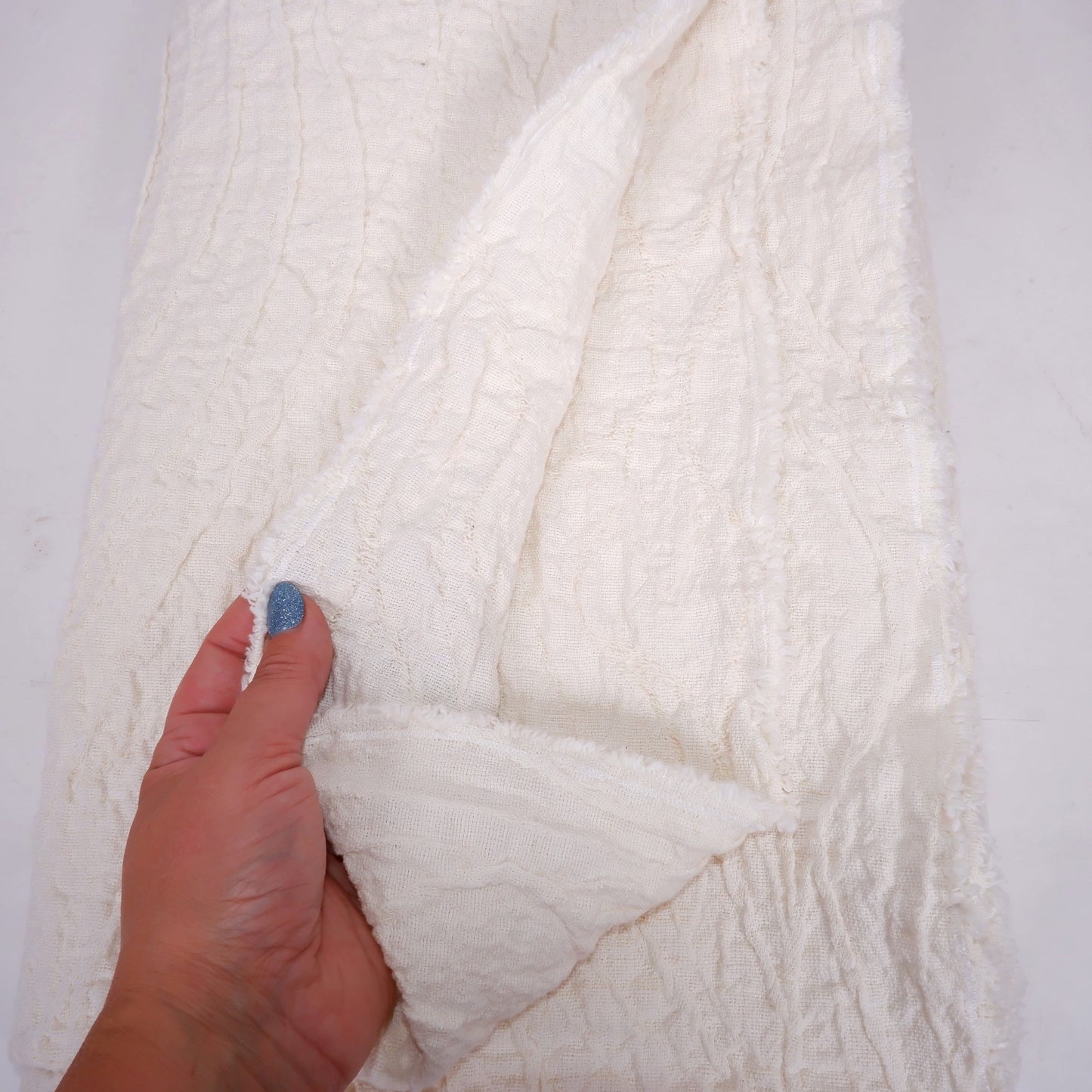 Offwhite stripes - linen blanket - bed cover