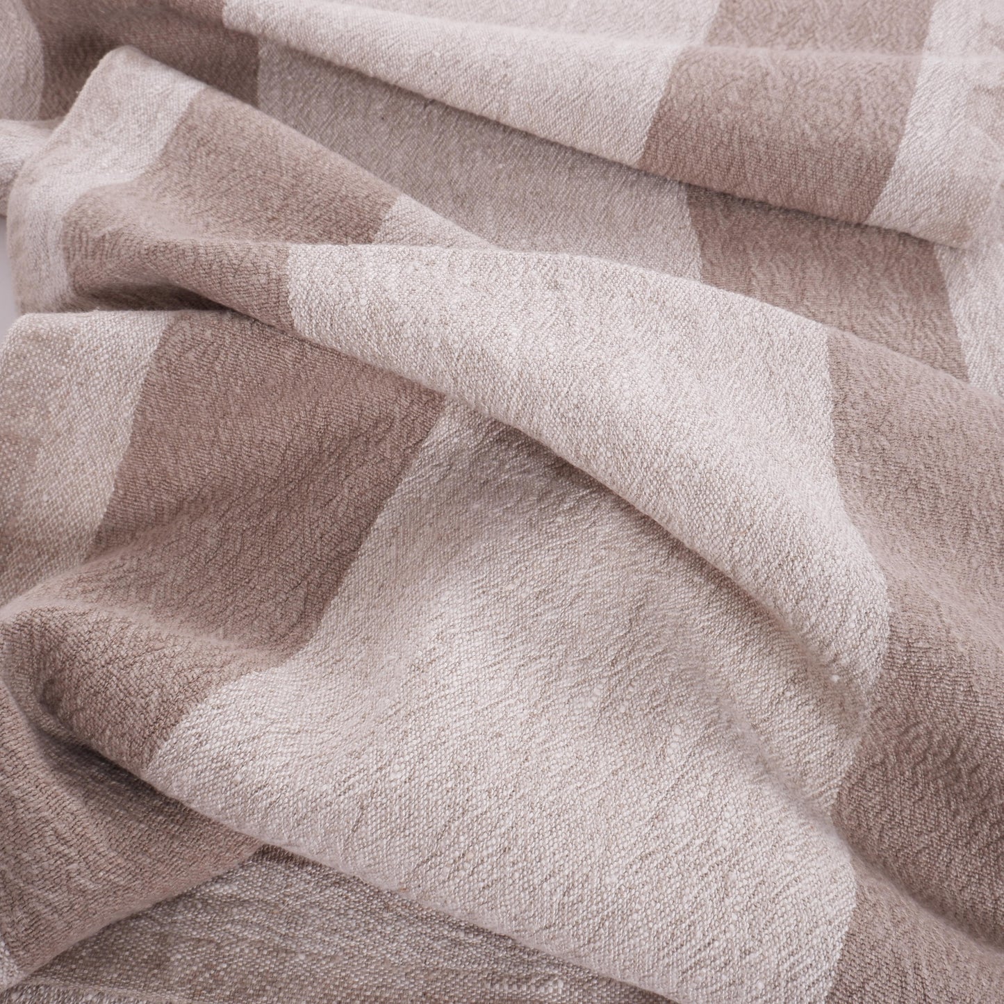 Brown natur  - sack weave - linen fabric - Tuscany - 040A