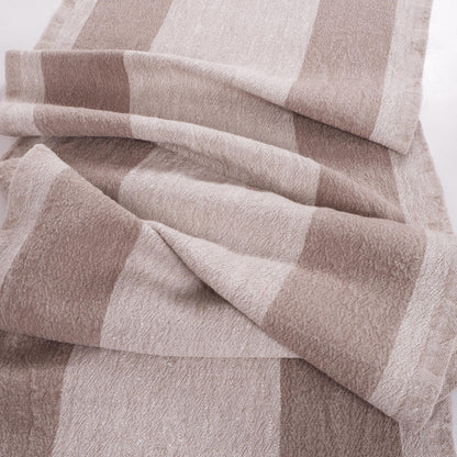 Brown natur  - sack weave - linen fabric - Tuscany - 040A