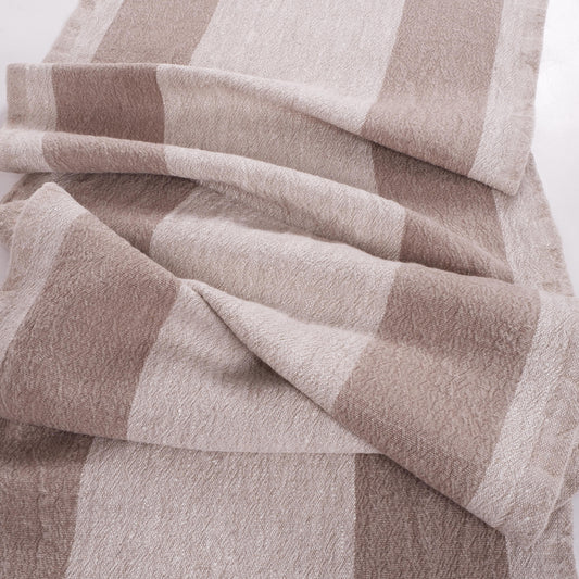 Brown natur  - sack weave - linen fabric - Tuscany - 040A