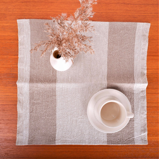 Natur - brown - striped linen napkin - Tuscany