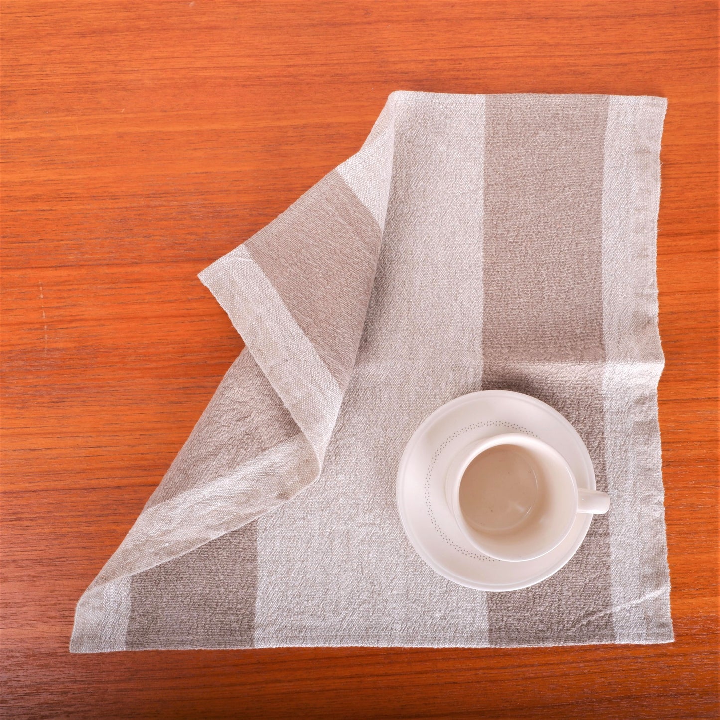 Natur - brown - striped linen napkin - Tuscany