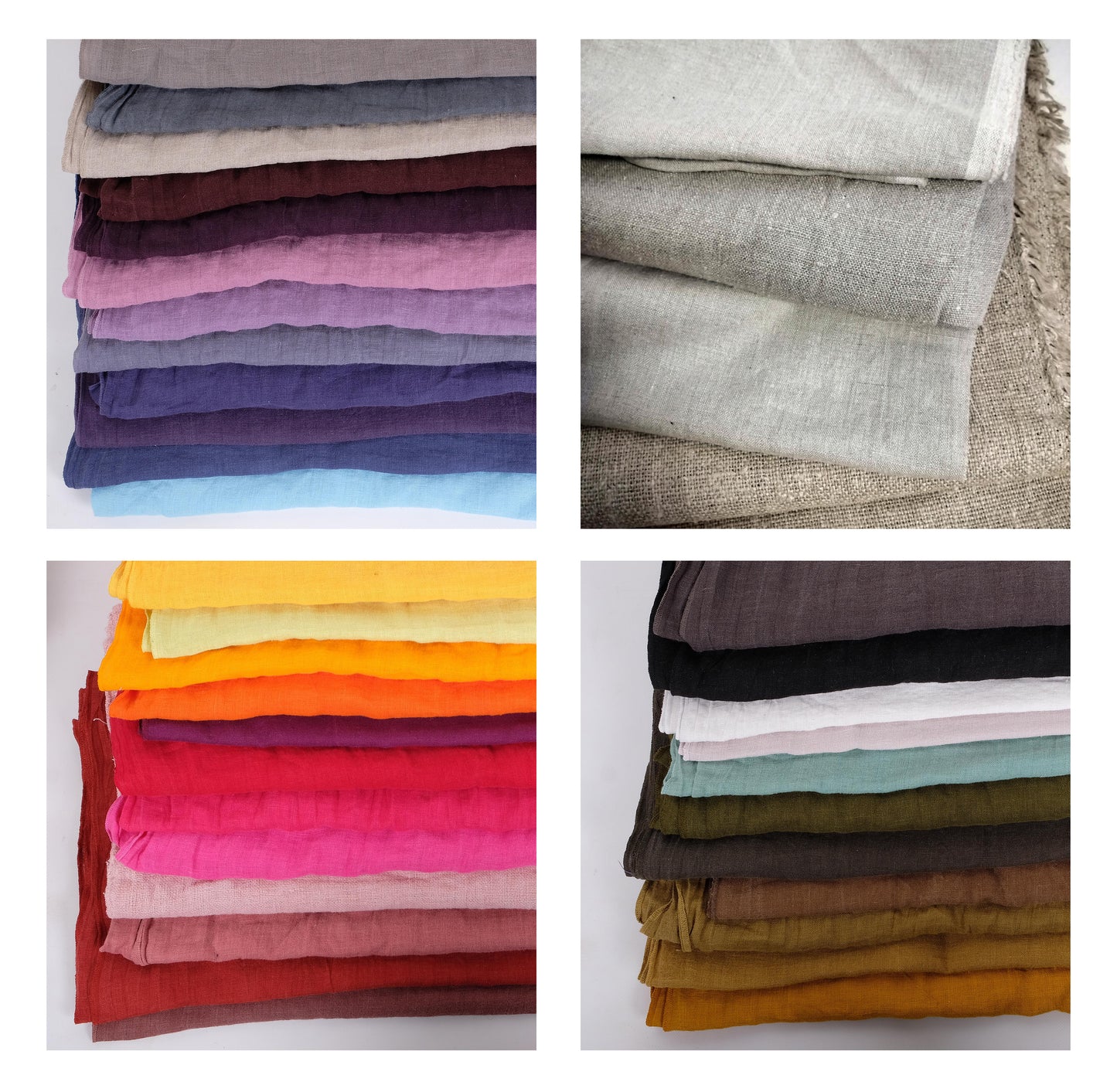Color CARD   - stone washed linen fabrics - fabric samples card