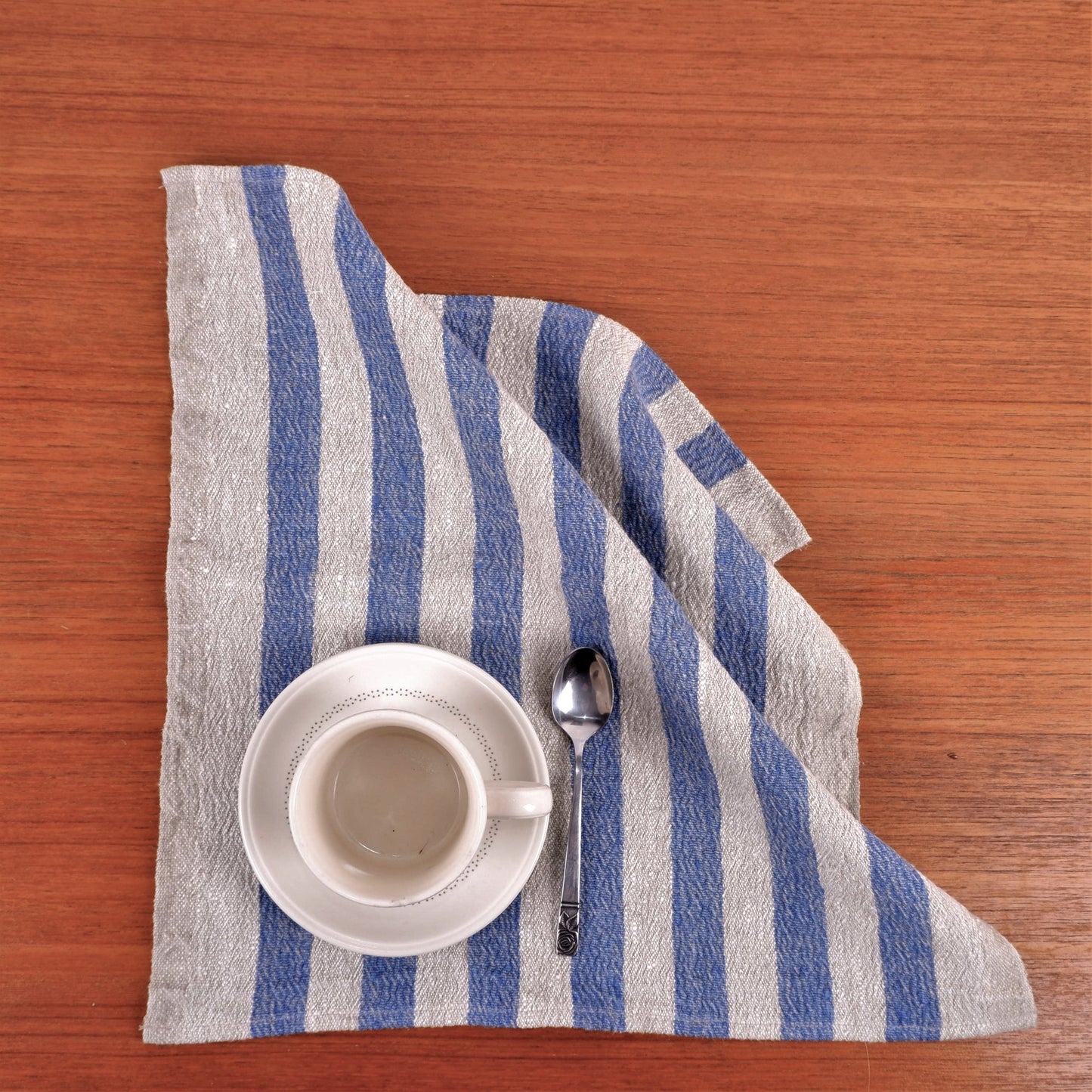 Natur - blue - striped napkin