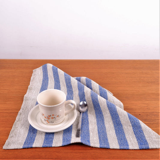 Natur - blue - striped napkin