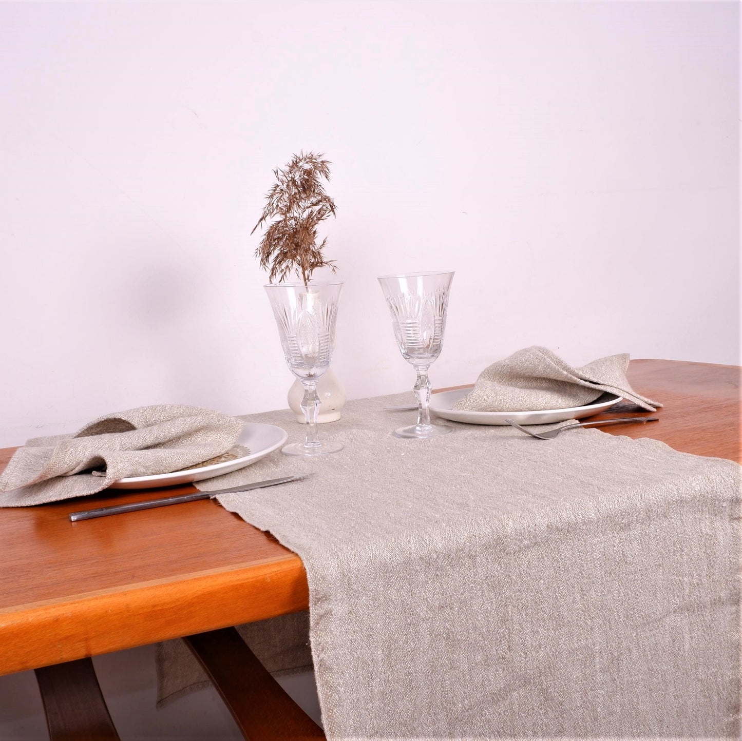 Oatmeal - heavy - linen table runner
