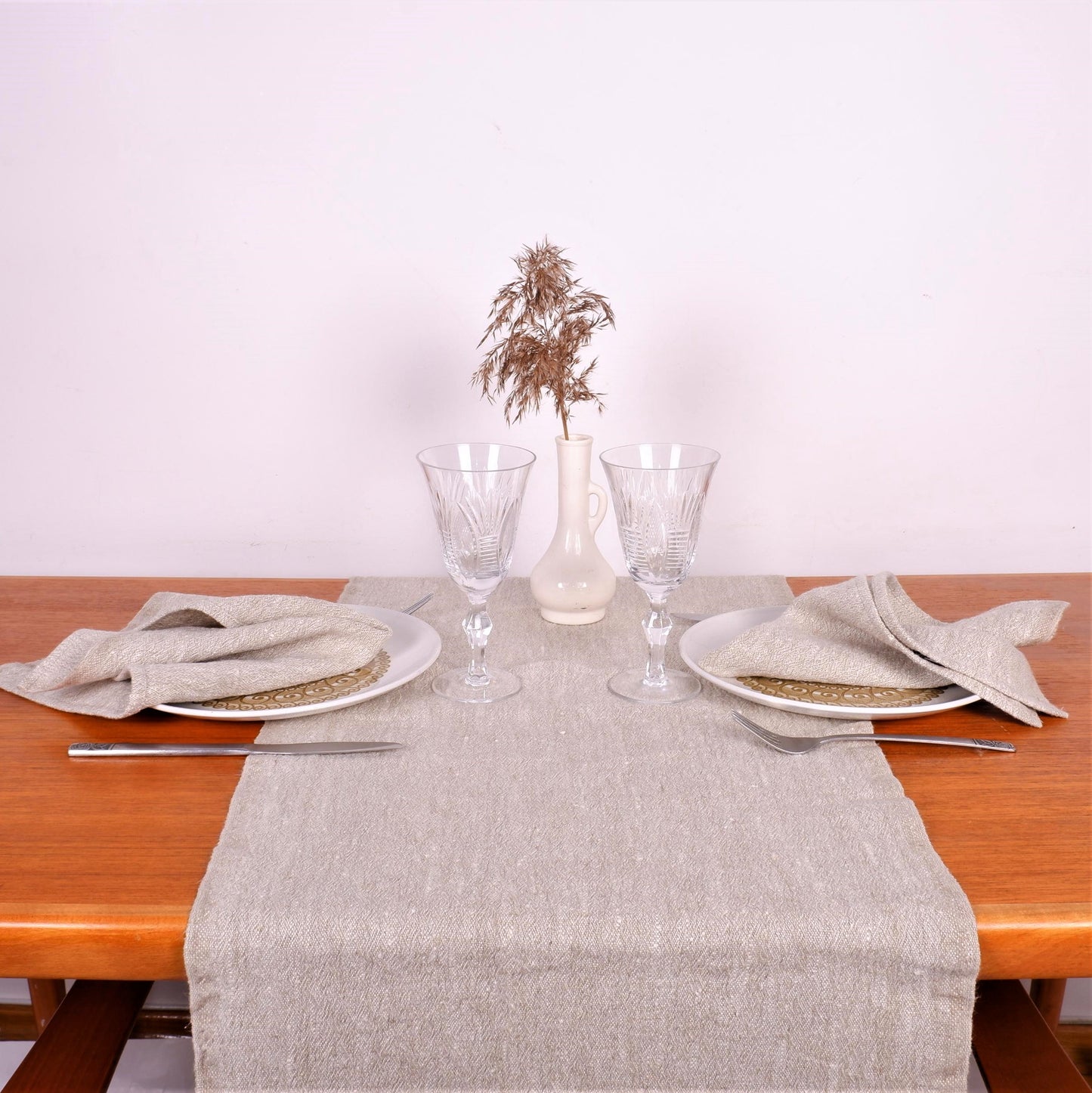 Oatmeal - heavy - linen table runner