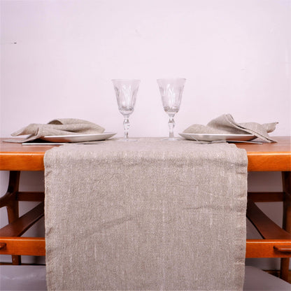 Oatmeal - heavy - linen table runner