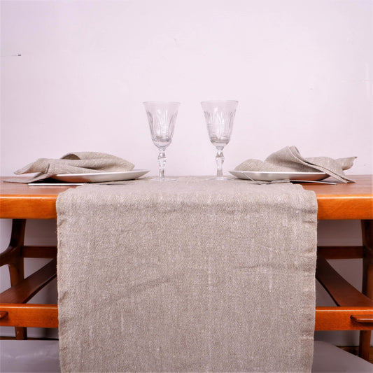 Oatmeal - heavy - linen table runner