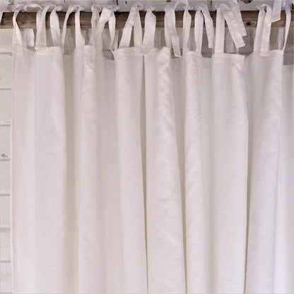 White linen curtains - with ties