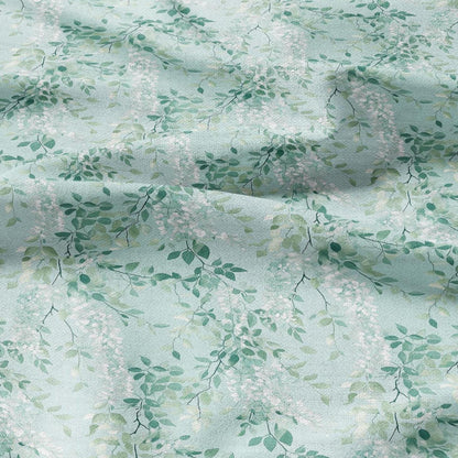 100% LINEN Fabric with Abstract greenery pattern - Mint pale green linen fabric for upholstery home decor dressmaking clothing sewing 2197