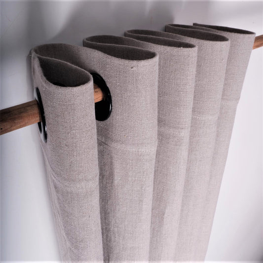 Natur linen curtain - grommet header