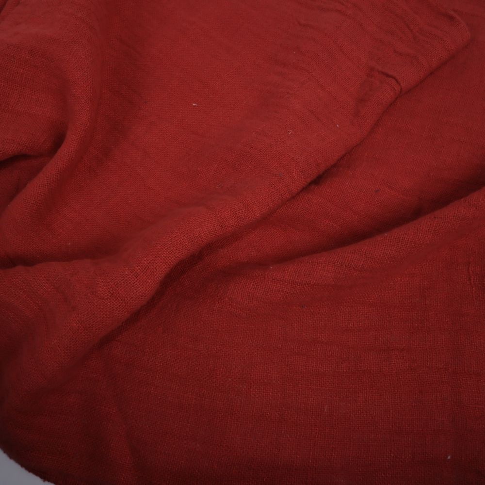 Fluffy  linen fabric - brick red - 6561SH