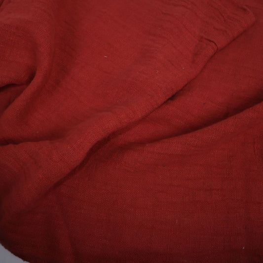 Fluffy  linen fabric - brick red - 6561SH