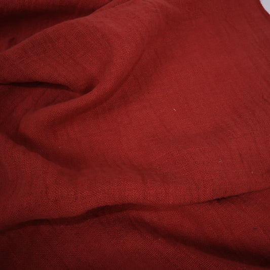 Fluffy  linen fabric - brick red - 6561SH