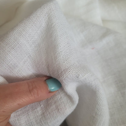 Fluffy  linen fabric - white - 6530 SH