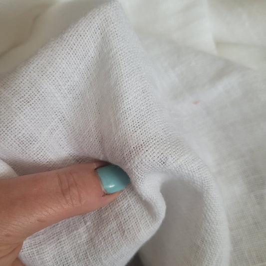 Fluffy  linen fabric - white - 6530 SH