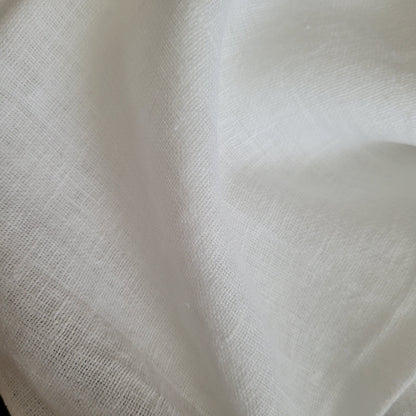 Fluffy  linen fabric - white - 6530 SH