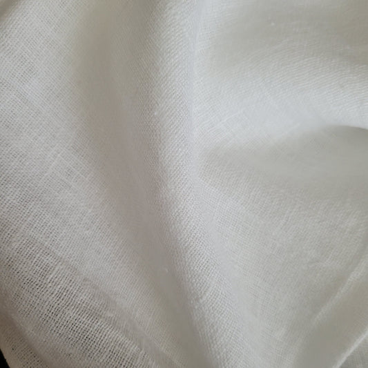 Fluffy  linen fabric - white - 6530 SH