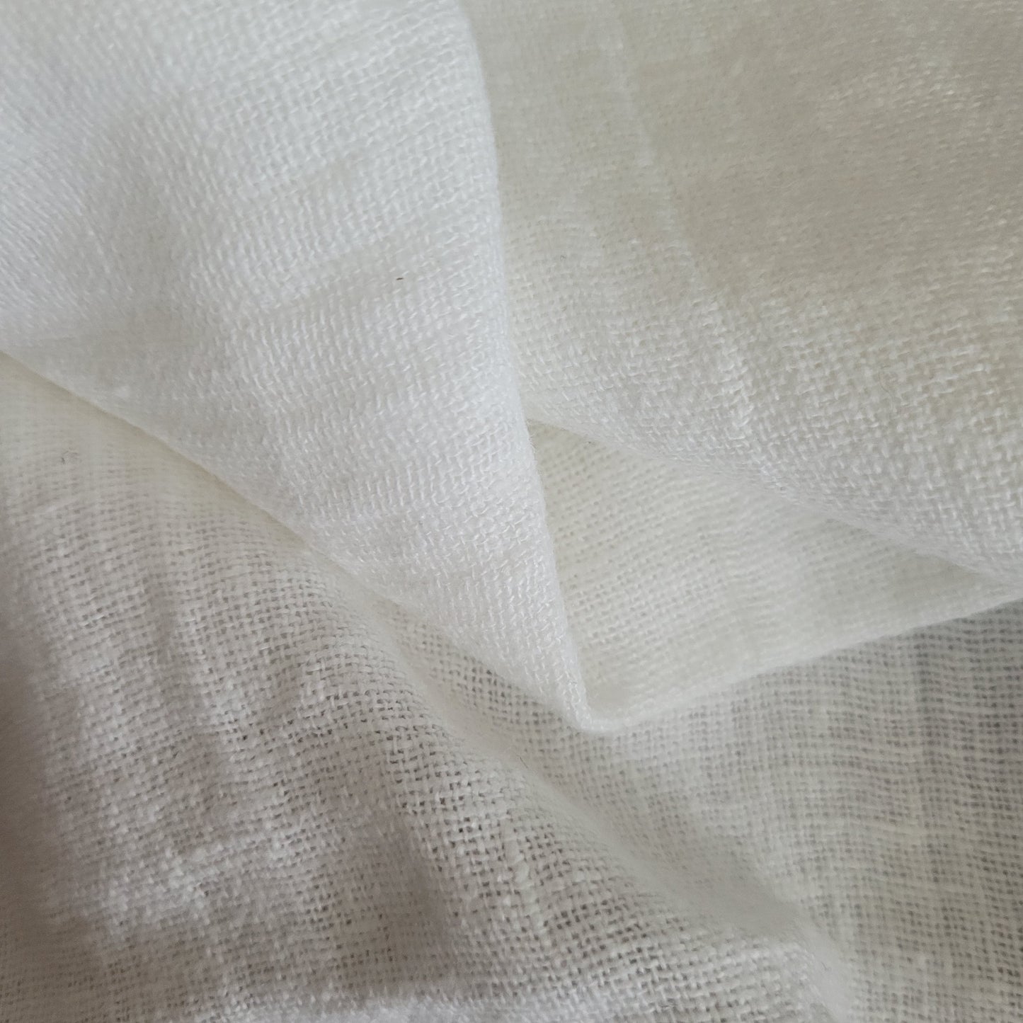 Fluffy  linen fabric - white - 6530 SH