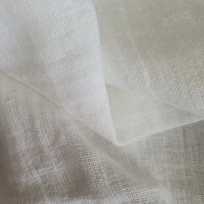 Fluffy  linen fabric - white - 6530 SH