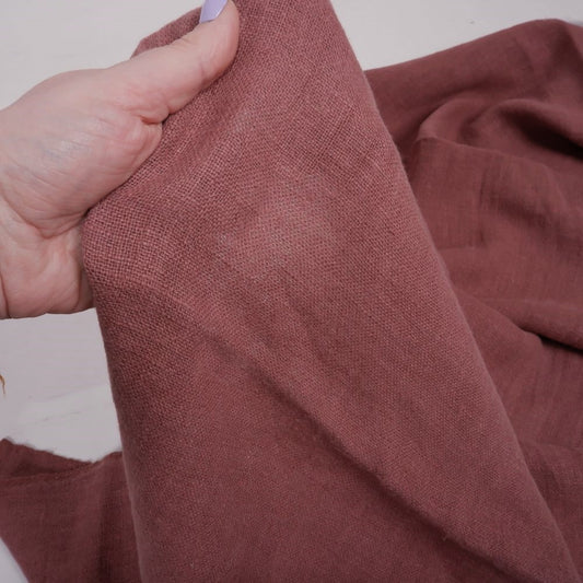 Fluffy  linen fabric - punch pink- 6550SH