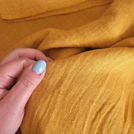 Fluffy  linen fabric - Mustard - 6571SH