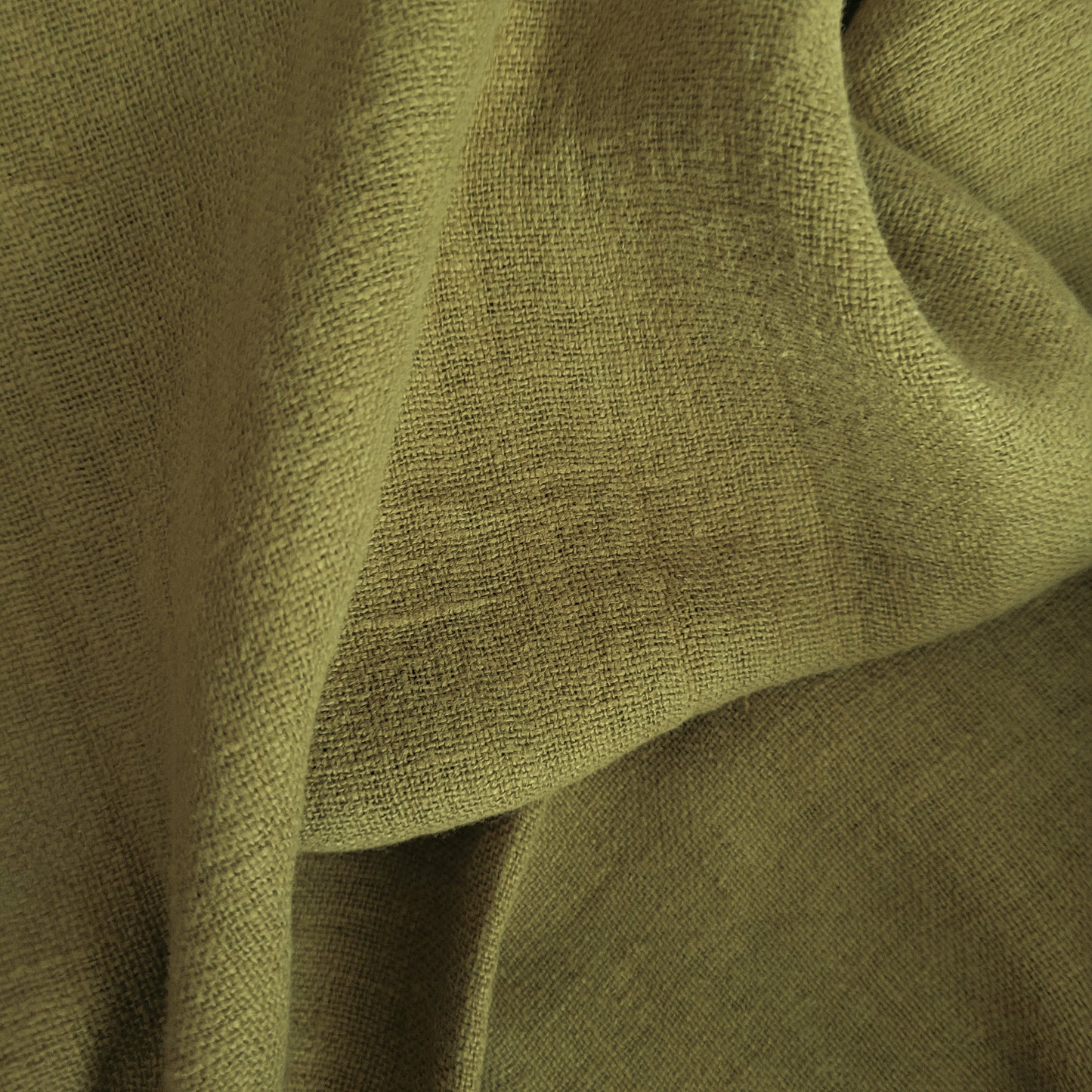 Fluffy  linen fabric - Khaki green - 6333SH