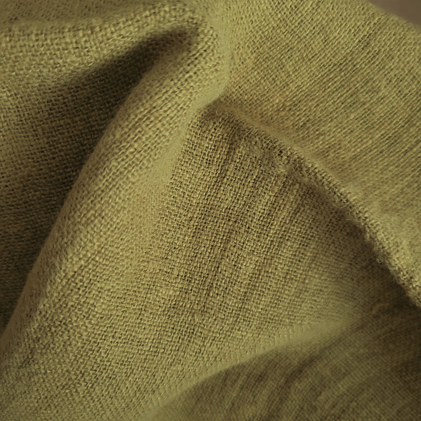 Fluffy  linen fabric - Khaki green - 6333SH