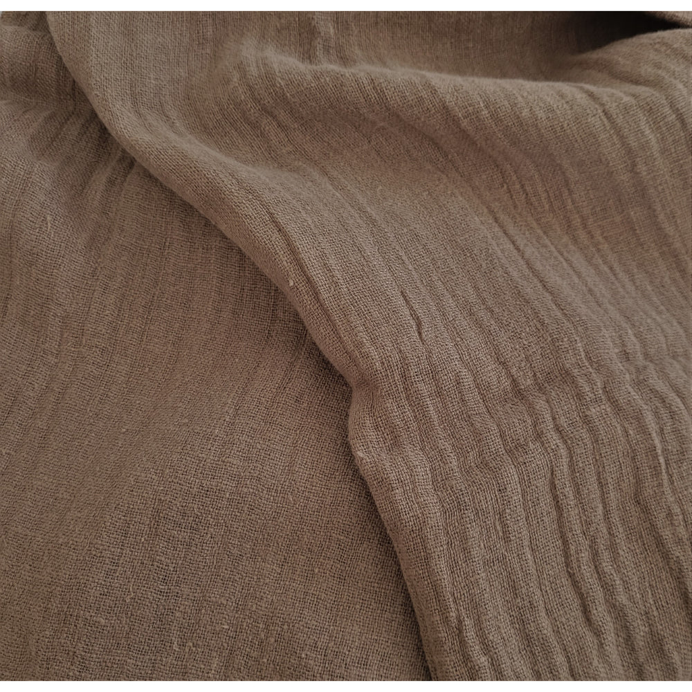 Fluffy  linen fabric - Cacao brown - 6520 SH
