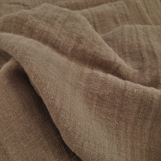 Fluffy  linen fabric - Cacao brown - 6520 SH