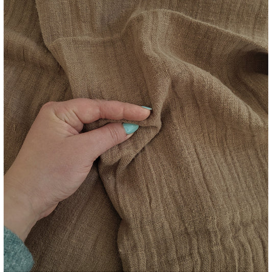 Fluffy  linen fabric - Cacao brown - 6520 SH