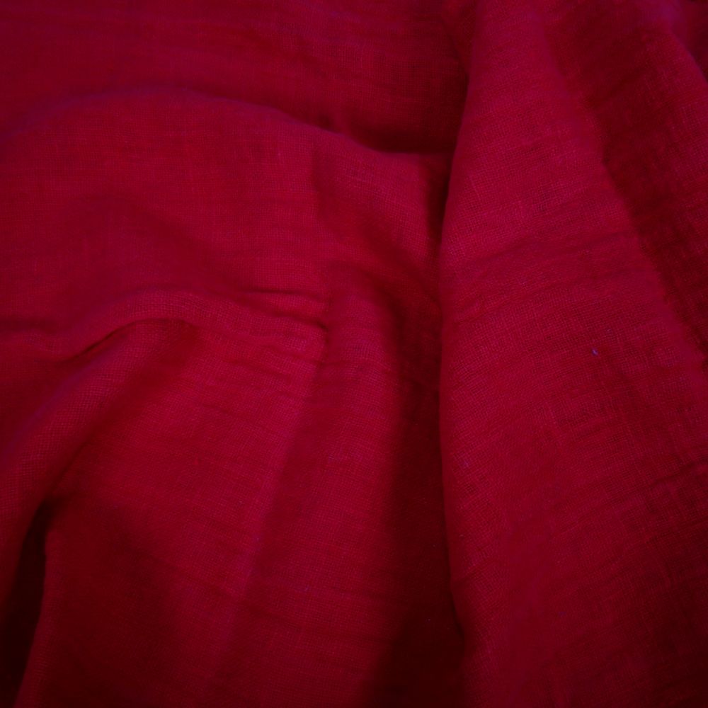Fluffy  linen fabric - Berry red - 6560SH
