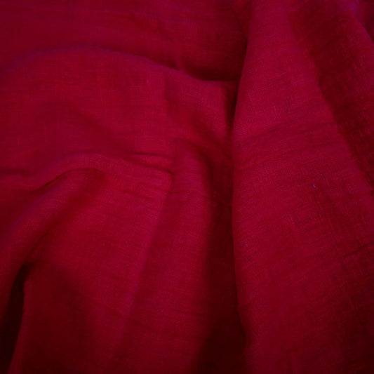 Fluffy  linen fabric - Berry red - 6560SH