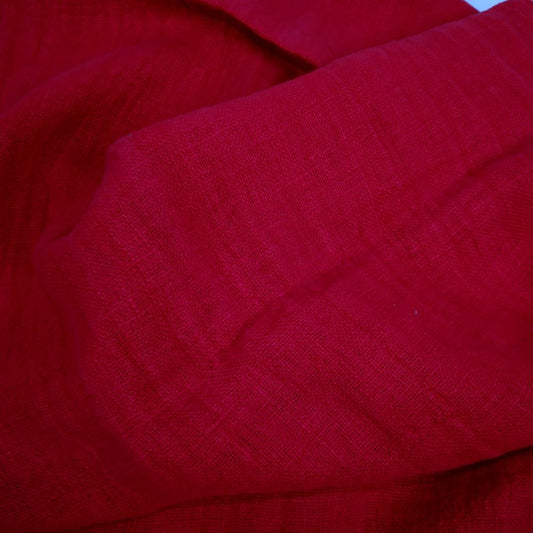 Fluffy  linen fabric - Berry red - 6560SH