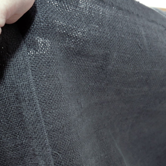Fluffy  linen fabric - Asphalt grey