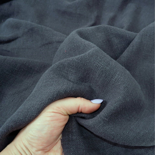 Fluffy  linen fabric - Asphalt grey